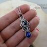 wirewrapping wisiorki z lapis lazuli, wire wrapping, stal wisiorek