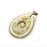 wisiorki: wisiorek sutasz z jadeitem soutache - ecru