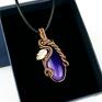 Wisiorek z agatem - wire wrapping miedziany