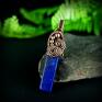 miedziany wisiorek wire wrapping z lapis lazuli na prezent