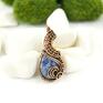 Blue Pearl Art ręcznie wykonane wisiorki wisiorek z sodalitem wire wrapping dla niej