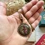 prezenty Medalion Wrzos - naszyjnik vintage z prawdziwym wrzosem - świąteczne kobiecy prezent