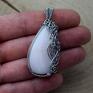 Wisiorek Aragonit - stal chirurgiczna, wire wrapping ametyst