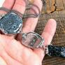Witrażka naszyjnik kamień wisiorek wisiorki długi chwost z łańcuszkiem: czarny kryształ górski amulet turmalin wisior