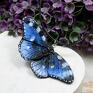 wisiorki naszyjnik niezwykły i unikatowy w odcieniach niebieskiego wisiorek motyl