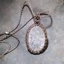 wisiorki biżuteria na naszyjnik "lustro" artystyczna kompozycja kamieni naturalnych prezent dla niej