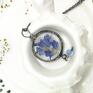 biżuteria organiczna wisiorki naszyjnik z wisiorem coś niebieskiego - prawdziwymi kwiatami w kwiaty w szkle