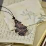 brązowe wisior oak - naszyjnik z prawdziwym liściem dębu biżuteria naturalna