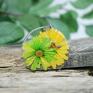 Naszyjnik z kwiatami w wiosennych kolorach z320 - biżuteria z roślin z-żywicy