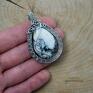 czarne wisiorek wisior dendrytowy, wire wrapping, stal opal