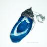 metaloplastyka oryginalny wisior niebieski agat