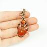 pleciony wisiorek wisiorki z karneolem i agatem wire wrapping