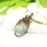 Wisiorek z agatem mszystym - wire wrapping prezent