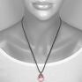 Caltha wisior kropla różowy w siateczce - M biżuteria z siateczki szklany wisiorek