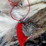 pomysł na prezent święta walentynkowy ceramiczny naszyjnik z czerwonym sercem asymetryczne świąteczny damski