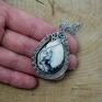 wisiorek wisior dendrytowy, wire wrapping, stal opal