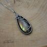 Wisiorek z labradorytem, wisior, wire wrapping, stal chirurgiczna - Handmade