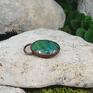 Metal Earth handmade wisiorki szmaragdy miedziany wisior z fasetowanym szmaragdem / #294 zielony kamień