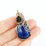 dla niej wisiorek z i agatem wire wrapping lapis lazuli