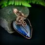 Wisiorek z labradorytem - wire wrapping kamieniem talizman