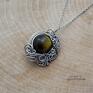 tygrysie oko wisiorki wire wrapping wisiorek, stal chirurgiczna