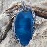 wisiorki: z niebieskim - agatem unikatowa biżuteria