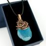 wisiorki: Wisiorek wire wrapping z agatem miedziany