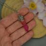 różowe wisiorki wisiorek talizman kryształ górski ze szpicem prezent dla niej
