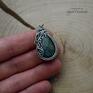 z labradorytem, stal chirurgiczna, wire wrapping wisiorek