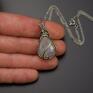 agata rozanska wisiorki: Wisiorek kamień księżycowy wire wrapping stal chirurgiczna prezent dla niej