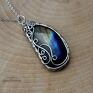 stal chirurgiczna wisiorek labradoryt, wire wrapping, wirewrapping