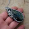 wisiorki: Wisiorek labradoryt, wire wrapping, stal chirurgiczna