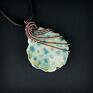 wisiorki: Koral fossil wisiorek wire wrapping talizman