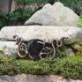 wisiorki: Miedziany naszyjnik węże z hiperstenem #332 - labradorytem wężami