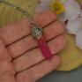 wisiorki wisiorek talizman różowy kryształ górski ze szpicem wire wrapping