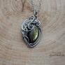 wirewrapping wisiorki z labradorytem, wire wrapping, stal wisiorek