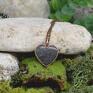 wisiorek serce wisiorki czarne miedziany wisior z kamieniem słonecznym #317