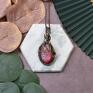 wisiorek wire wrapping wisiorki różowe miedziany z różowym agatem