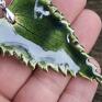 handmade wisior liść wyjątkowy ręcznie wykonany ceramiczny z odbitym liściem