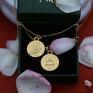handmade biżuteria z żywiołem dwustronny wisiorek z powietrza ze złoconego żywioł złocony medalik