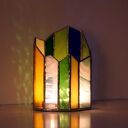 Lampion podwójny zielony (witrażowy świecznik Tiffany)
