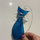 Witraż Mega Kocur - turkusowy kot w technice Tiffany