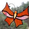 motyl brzoskwinek różany witraż