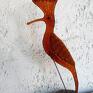 dudek na kamieniu - handmade pomarańczowy szklany ptak