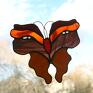 fioletowe witraże zawieszka witrazowy energia fiolorangu motyl szkło