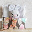 Minisie w śpiworku - Króliczek szary (ręcznie wykonana maskotka 10 cm)