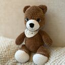 Miś Luka z apaszką ręcznie robiony w odcieniach brązu