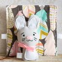 Minisie w śpiworku - Króliczek szary (ręcznie wykonana maskotka 10 cm)