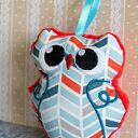 Mini sówka Oluś 10 cm - haftowana maskotka do zawieszenia
