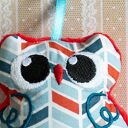 Mini sówka Oluś 10 cm - haftowana maskotka do zawieszenia